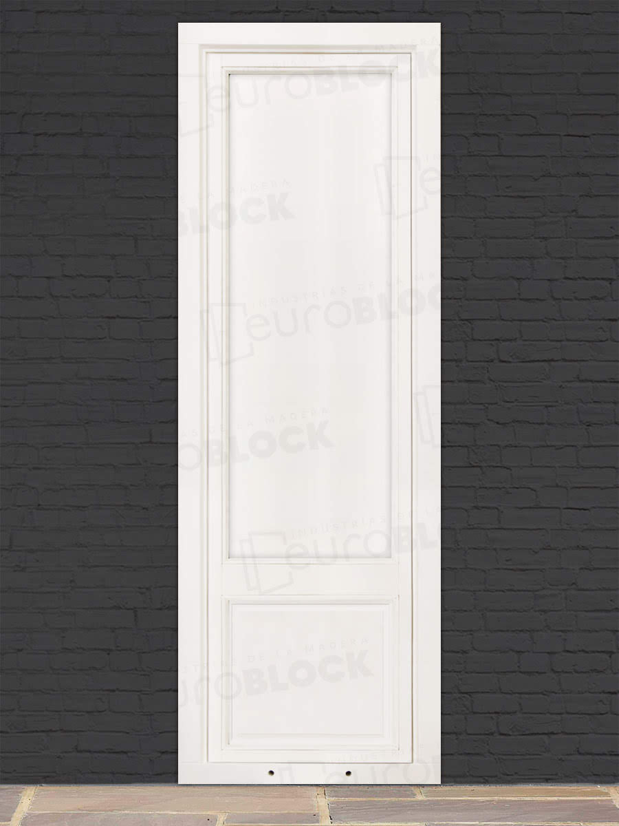 Balconera Europea de 200 cm de Madera Natural Iroko Huelva V1 Lacada (Cristal Transparente Incluido)
