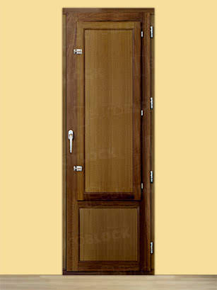 Balconera Europea de 200 cm de Madera Maciza de Iroko Huelva V1 Teñida (Cristal Transparente Incluido)