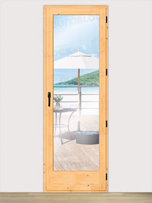Balconera Europea Otras Medidas de Madera Maciza de Pino V1 Barniz (Cristal Transparente Incluido)