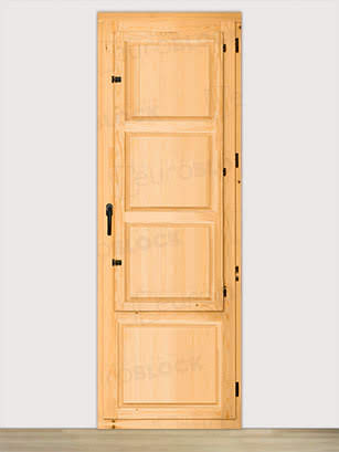 Balconera Europea de 200 cm de Madera Maciza de Pino Huesca V1 Barniz (Cristal Transparente Incluido)