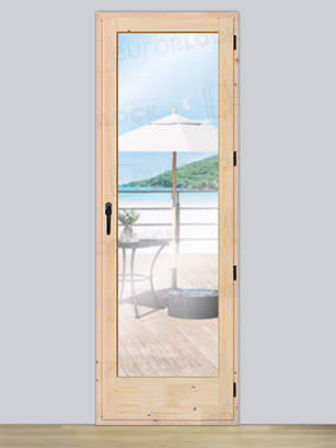 Balconera Europea Otras Medidas de Madera Maciza de Pino V1 Crudo (Cristal Transparente Incluido)