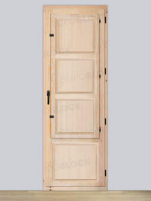 Balconera Europea Otras Medidas de Madera Maciza de Pino Huesca V1 Crudo (Cristal Transparente Incluido)