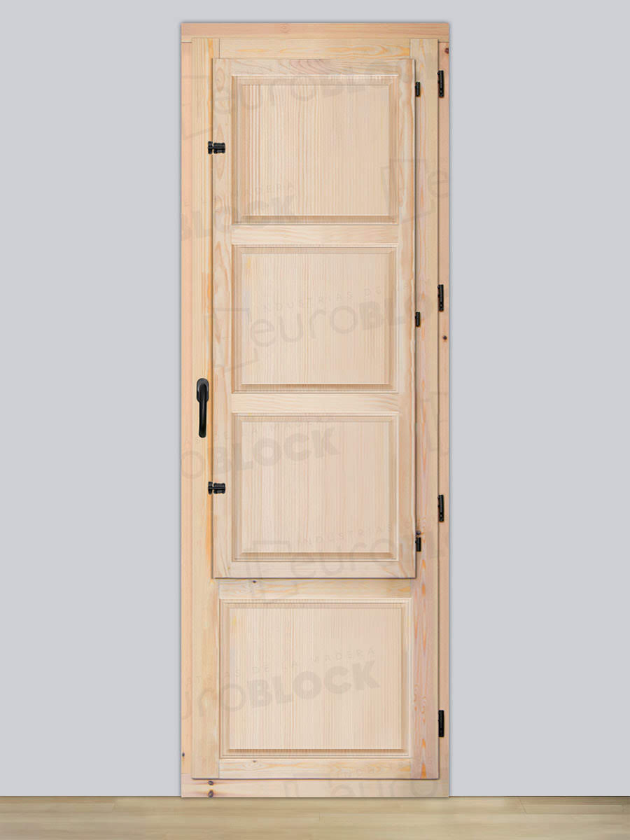 Balconera Europea Otras Medidas de Madera Maciza de Pino Huesca V1 Crudo (Cristal Transparente Incluido)