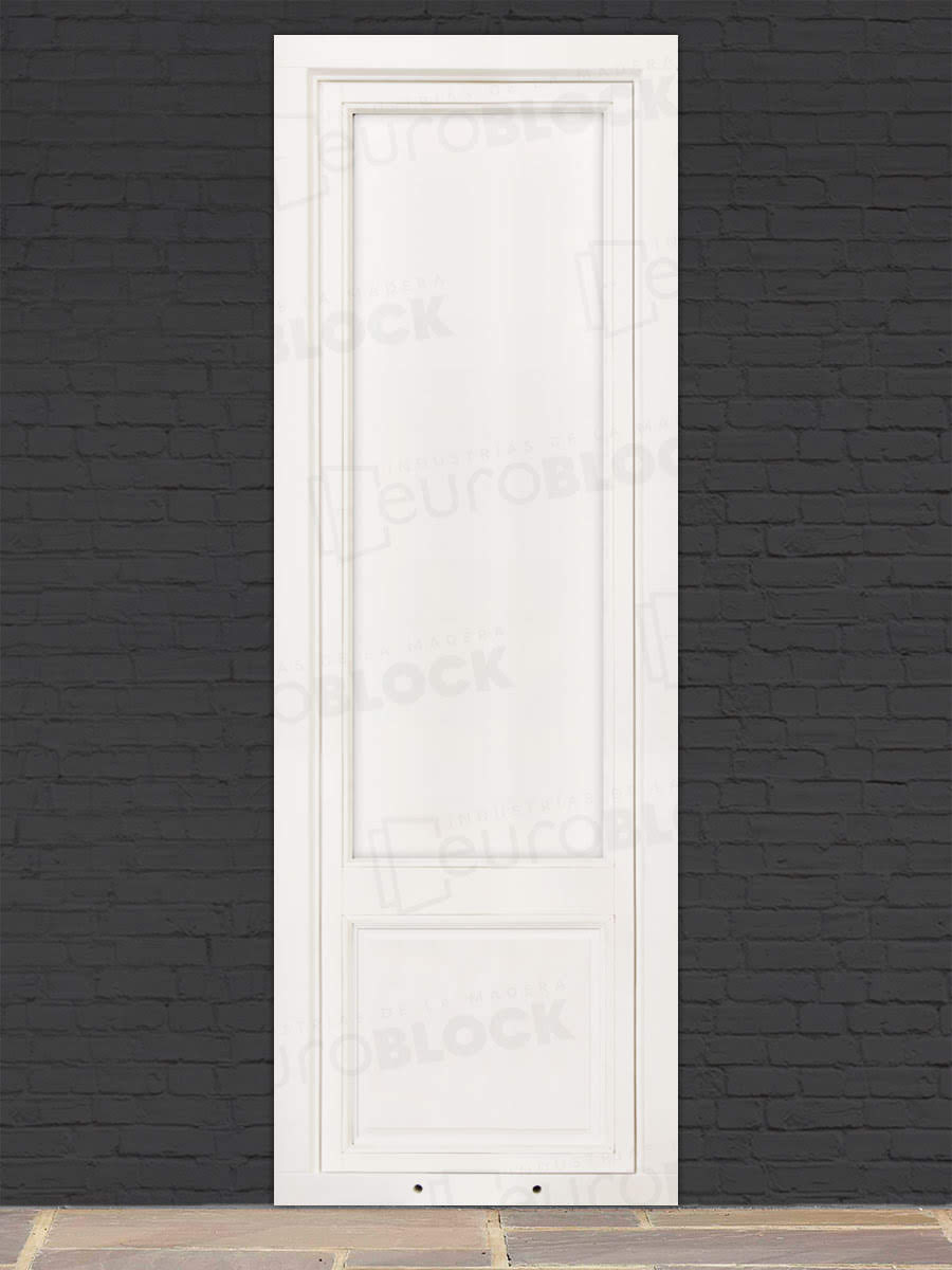 Balconera Europea de 200 cm de Madera Natural Pino Huelva V1 Lacada (Cristal Transparente Incluido)
