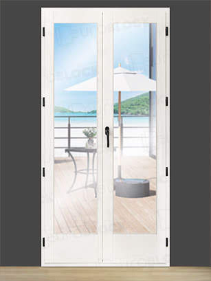 Balconera Europea de 200 cm de Madera Maciza de Iroko V2 Lacada (Cristal Transparente Incluido)