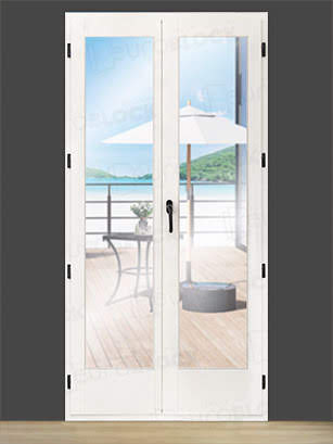 Balconera Europea de 200 cm de Madera Maciza de Pino V2 Lacada (Cristal Transparente Incluido)