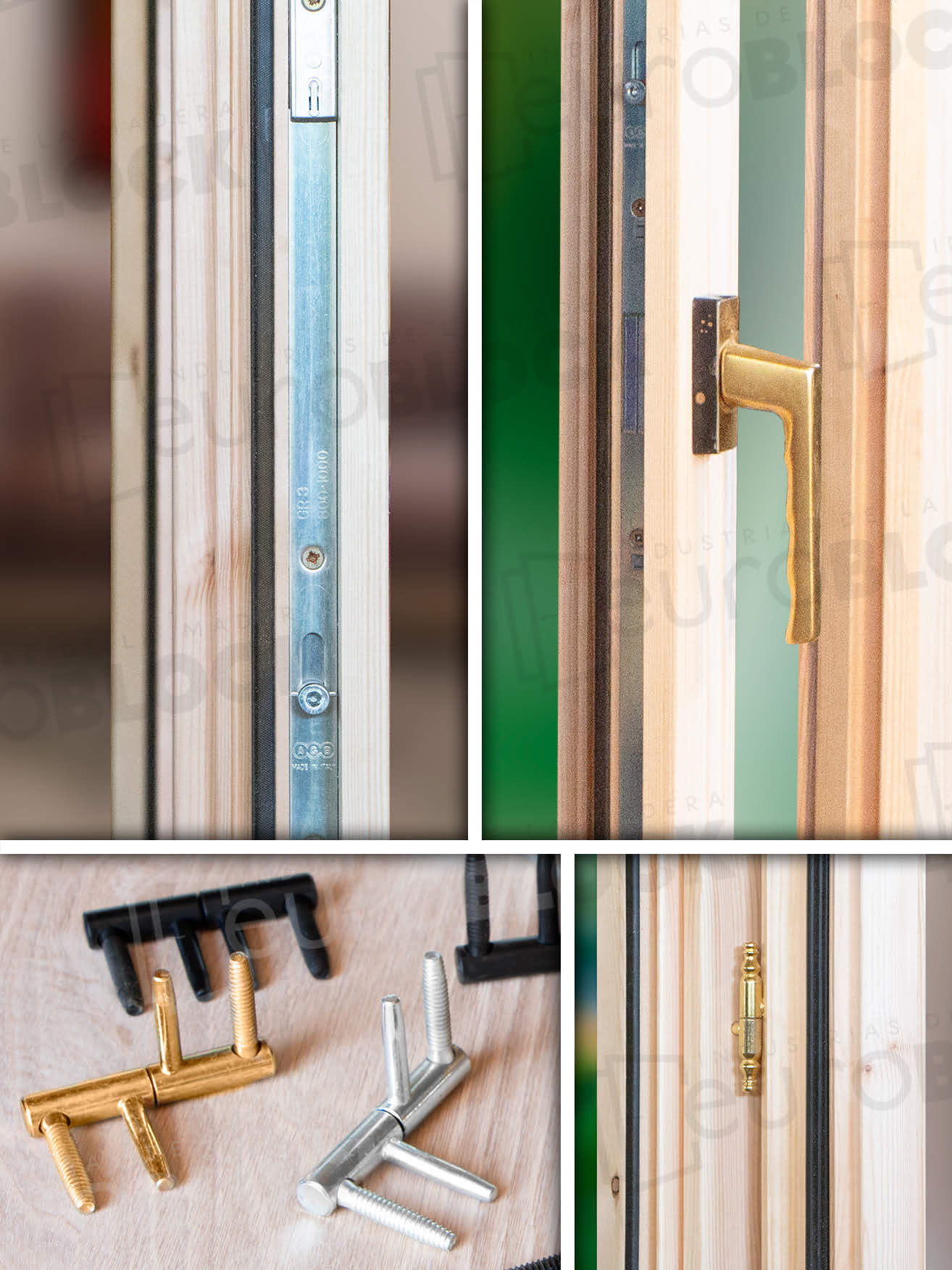 Ventana Europea de Madera Maciza de Iroko Huelva V1 Barniz (Cristal Transparente Incluido)