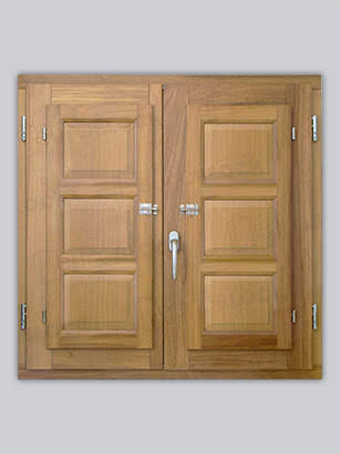 Ventana Europea de Madera Maciza de Iroko Huesca V2 Crudo (Cristal Transparente Incluido)