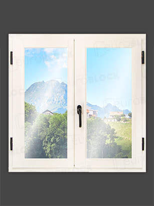 Ventana Europea de Madera Maciza de Iroko V2 Lacada (Cristal Transparente Incluido)