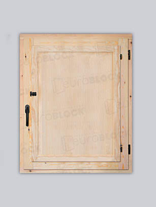Ventana Europea de Madera Maciza de Pino Huelva V1 Crudo (Cristal Transparente Incluido)