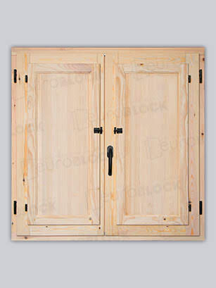 Ventana Europea de Madera Maciza de Pino Huelva V2 Crudo (Cristal Transparente Incluido)