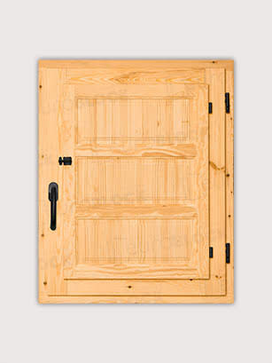 Ventana Europea de Madera Maciza de Pino Huesca V1 3C Barniz (Cristal Transparente Incluido)