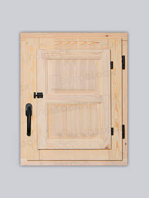 Ventana Europea de Madera Maciza de Pino Huesca V1 2C Crudo (Cristal Transparente Incluido)