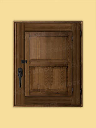 Ventana Europea de Madera Maciza de Pino Huesca V1 2C Teñida (Cristal Transparente Incluido)